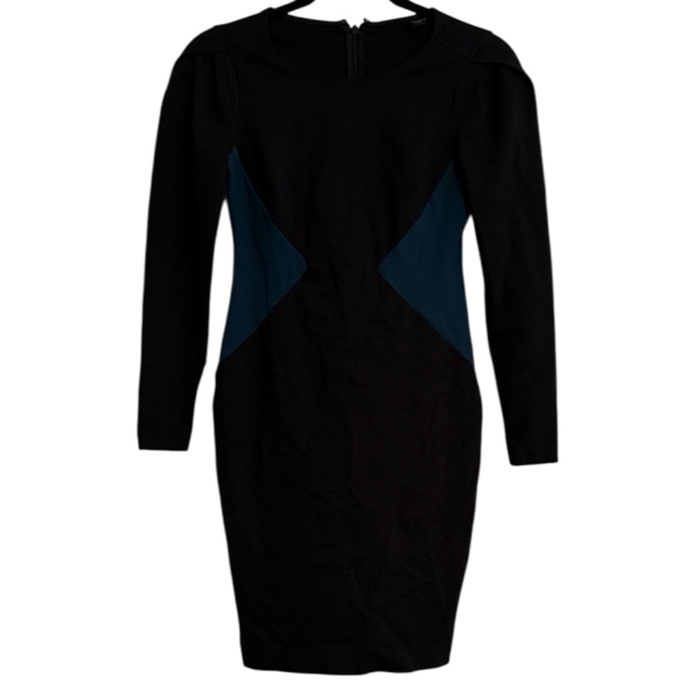 🖤 Ann Taylor Petite Black and Teal Bodycon Dress